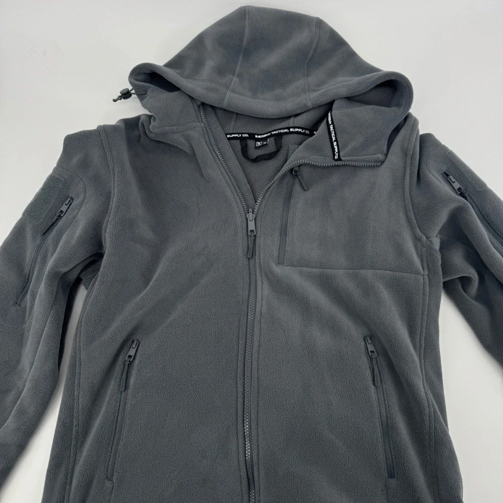 Baerskin Tactical Supply Co Mens Grey Tactical Fleece Hoodie Jacket Size Medium